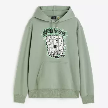 Толстовка H&M x SpongeBob SquarePants Regular Fit, зеленый