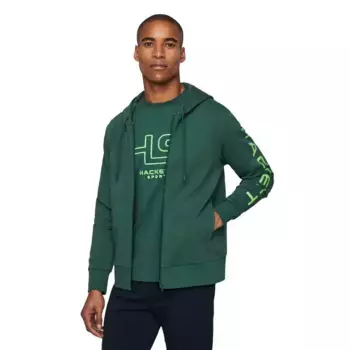 Толстовка Hackett Essential full zip, зеленый