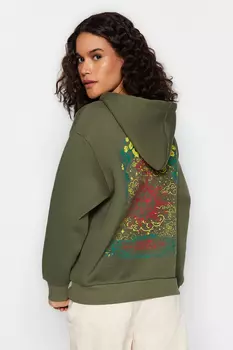 Толстовка - Хаки - Классический крой Trendyol, хаки