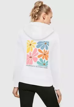 Толстовка HAPPINESS BLOOMS HERE - Hoodie Merchcode, белый