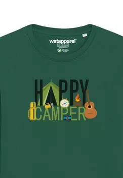 Толстовка HAPPY CAMPER watapparel, темно-зеленый