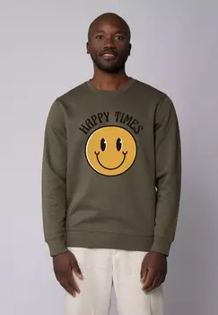 Толстовка HAPPY TIMES SMILEY EMOJI watapparel, хаки