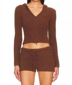 Толстовка Harlow Fuzzie на молнии с капюшоном цвета шоколадной лилии Frankies Bikinis, цвет chocolate lily