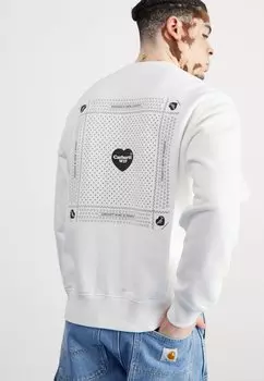 Толстовка HEART BANDANA Carhartt WIP, цвет white/black stone washed