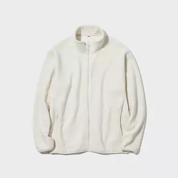 Толстовка Heather Fleece на молнии Uniqlo, 01 молочн-белый