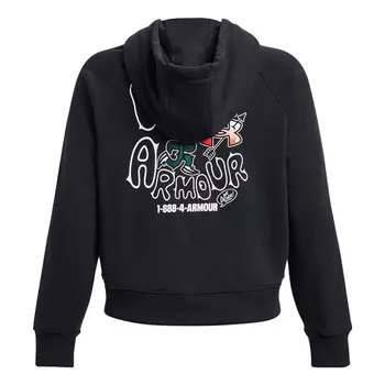 Толстовка heavyweight terry rose hoodie 'black' Under Armour, черный