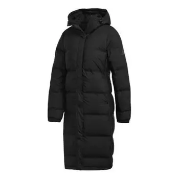 Толстовка helionic long down jacket asia sizing 'black' Adidas, черный