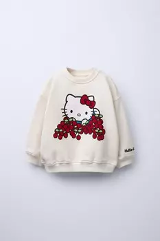 Толстовка hello kitty cherry ZARA, устрично-белый