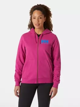 Толстовка Helly Hansen W HH LOGO FULL ZIP HOODIE 2.0, фиолетовый