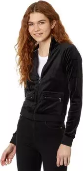 Толстовка Heritage Mock Neck Track Jacket with Back Graphic Juicy Couture, цвет Liquorice