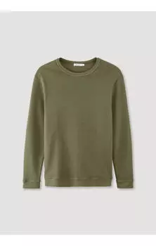 Толстовка Hessnatur Waffelpiqu Pullover, оливковый