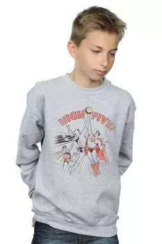 Толстовка High Five из Лиги справедливости DC Comics, серый