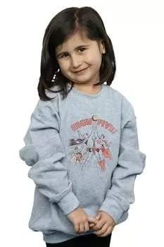 Толстовка High Five из Лиги справедливости DC Comics, серый