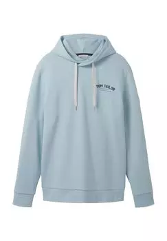 Толстовка, хлопок, однотонная, мужская TOM TAILOR, цвет Dusty Mint