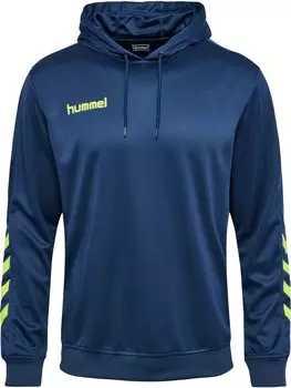 Толстовка HMLPROMO POLY HOODIE Hummel, цвет dark denim/lime punch