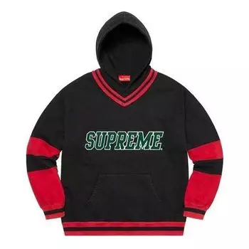 Толстовка hockey hooded sweatshirt 'black red green' Supreme, черный