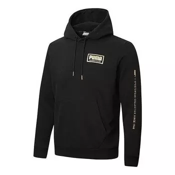 Толстовка holiday pack crewneck hoodie 'black white' Puma, черный