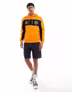 Толстовка Hollister Vintage с капюшоном и логотипом F1 оранжевого цвета