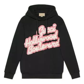 Толстовка hollywood boulevard sequinned hooded sweatshirt 'black' Gucci, черный