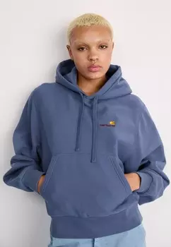 Толстовка HOODED AMERICAN SCRIPT Carhartt WIP, бирюзовый