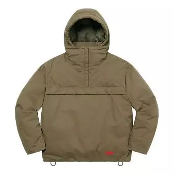 Толстовка hooded down pullover 'olive green' Supreme, зеленый