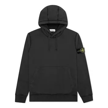 Толстовка hooded sweatshirt 'charcoal' Stone Island, черный