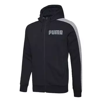 Толстовка hooded zipper jacket black Puma, черный