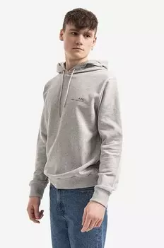 Толстовка Hoodie Item из хлопка A.P.C., серый