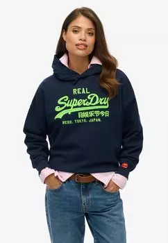 Толстовка Hoodie Superdry, темно-синий