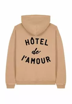 Толстовка HOTEL DE L'AMOUR BACK EMBROIDERY UNISEX VINTAGE - Hoodie Mira Paris, бежевый