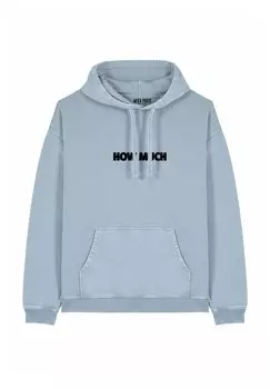 Толстовка HOW MUCH EMBROIDERY UNISEX VINTAGE con cappuccio Mira Paris, металлик синий