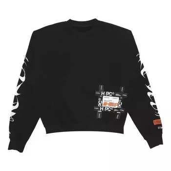 Толстовка hp brush crewneck sweatshirt 'black white' Heron Preston, черный