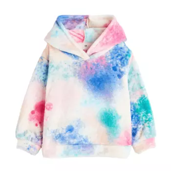 Толстовка худи H&amp;M Teddy Fabric Tie-Die, синий