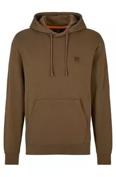 Толстовка Hugo Boss French-terry-cotton Hooded With Logo Patch, коричневый