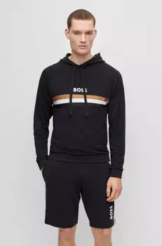 Толстовка Hugo Boss Regular-fit With Signature Stripe And Logo, черный