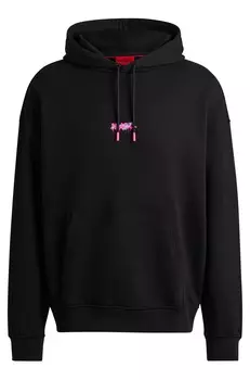 Толстовка Hugo Cotton-terry Oversize-fit With Seasonal Logos, черный