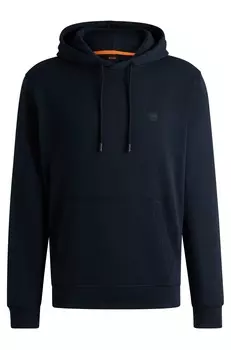 Толстовка Hugo Cotton-terry With Logo Patch, темно-синий