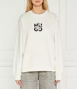 Толстовка HUGO Crew Regular Fit, белый