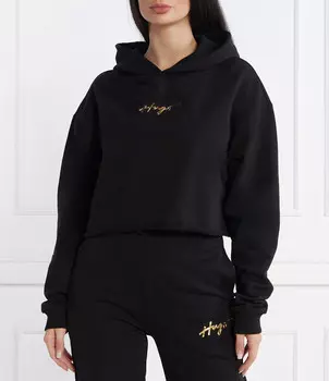 Толстовка HUGO Dephana_1 Cropped Fit, черный