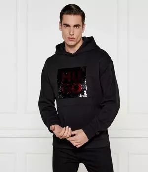 Толстовка Hugo Deseqino Relaxed Fit, черный