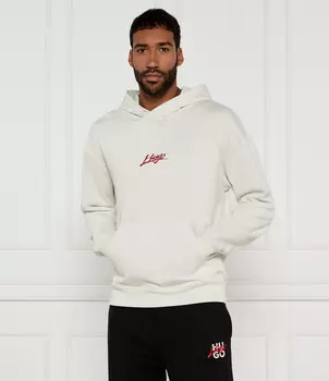 Толстовка HUGO Dlogolong Relaxed fit, белый
