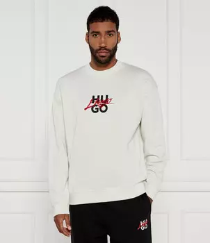 Толстовка HUGO Dlogonty Relaxed fit, белый