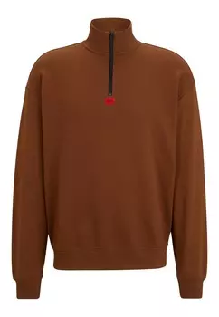 Толстовка HUGO DURTY Relaxed Fit, коричневый
