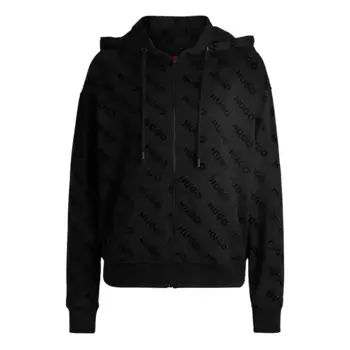 Толстовка HUGO Flokki full zip, черный
