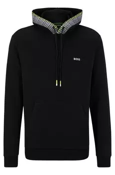 Толстовка Hugo/Hugo Boss Cotton-blend With Multi-colored Logos, чёрный