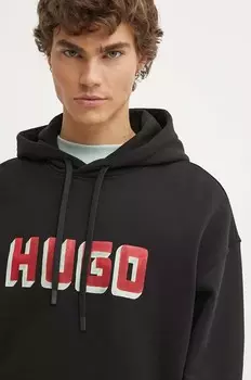 Толстовка HUGO из хлопка, черный