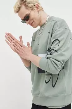 Толстовка HUGO из хлопка Hugo, зеленый