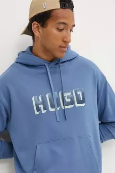 Толстовка HUGO из хлопка, синий