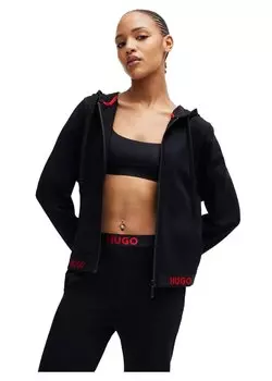 Толстовка HUGO Logo 10262204 Full Zip, черный