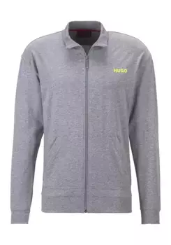 Толстовка HUGO Underwear Linked Jacket Zip с логотипом, серый